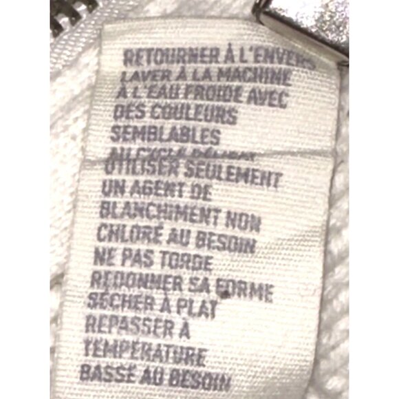 American Eagle Outfitters White Cotton Knit Zip Sweater With High Collar Pockets - Picture 7 of 13